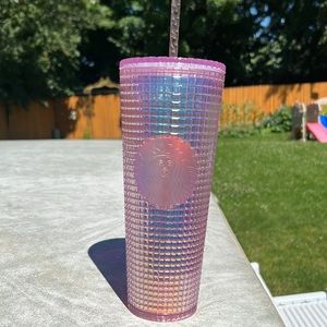 Starbucks Pink Iridescent Grid Venti Cold Tumbler